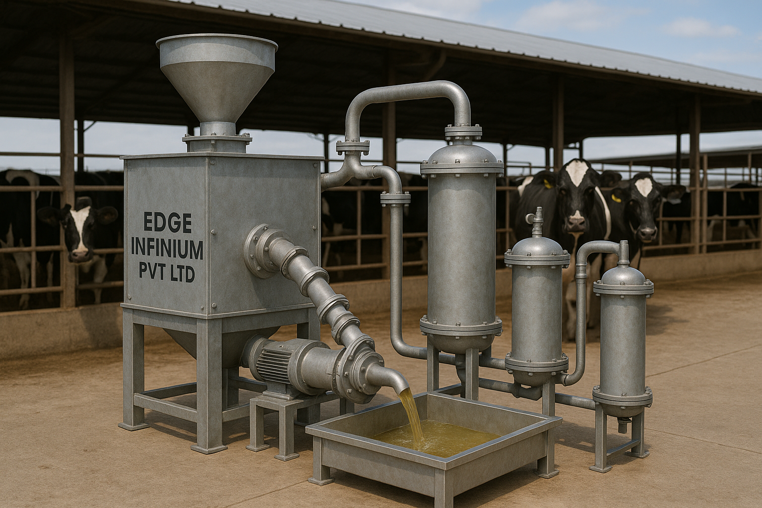 Cow Urine Collecting, Cleaning & Processing Machine